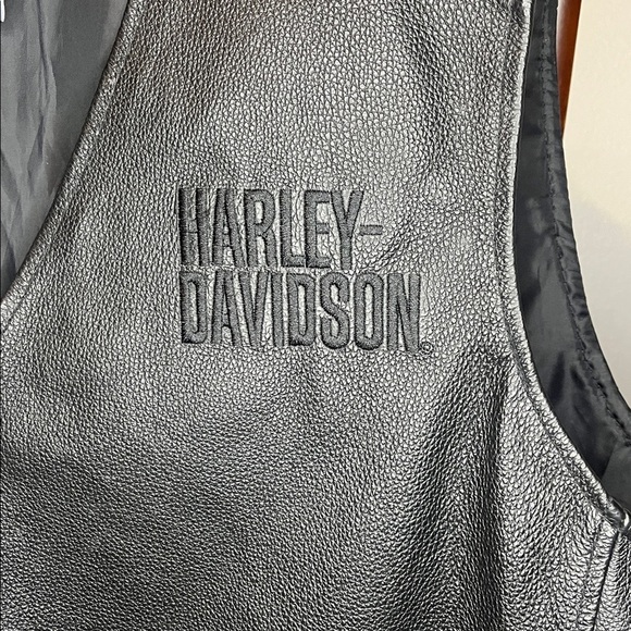 Harley-Davidson Black Leather Vest with Side Laces Men’s 3XL - Picture 3 of 6